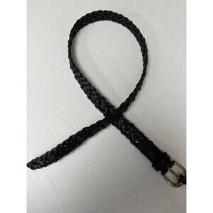 White Stag- Mens Braided Soft Leather Belt Brown -Woven - Adjustable Size Xlarge